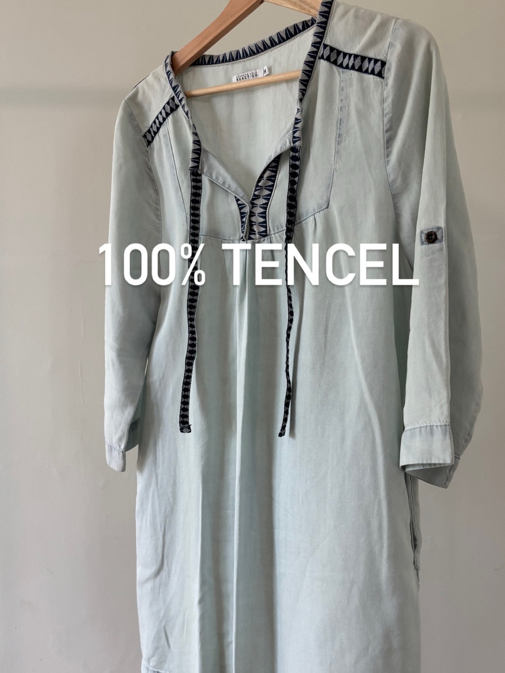 Kenneth Cole Reaction Chambray Blue Tencel Dress | Size M